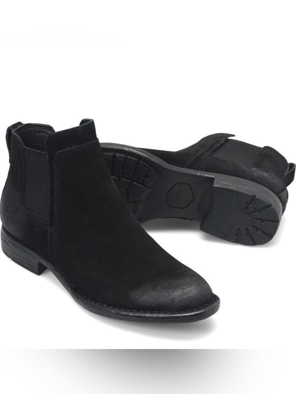 Born Black Suede Chelsea Ankle Boots - Picture 1 of 7